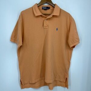 Polo Ralph Lauren Polo Shirt Men's XL Orange‎ Solid Pony Logo Cotton